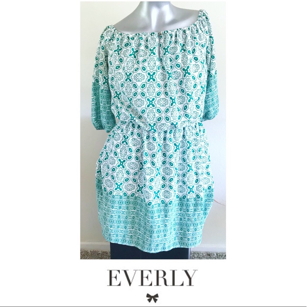 Everly Green Patterned Dress